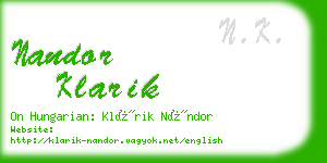 nandor klarik business card